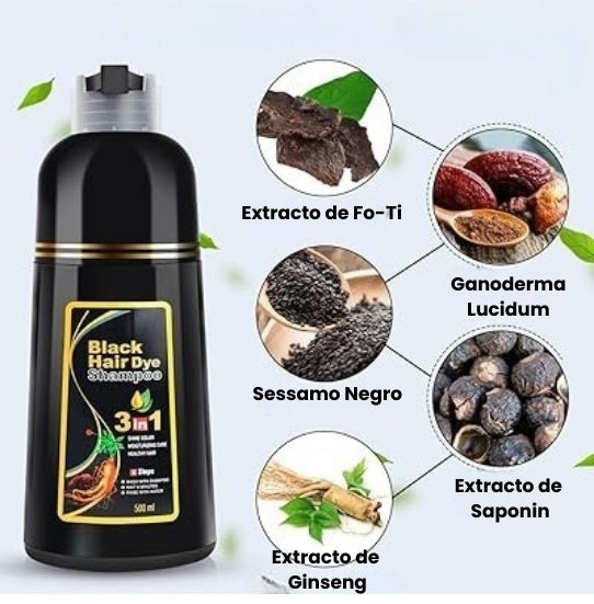 SHAMPOO UNISEX CUBRE CANAS (NEGRO)