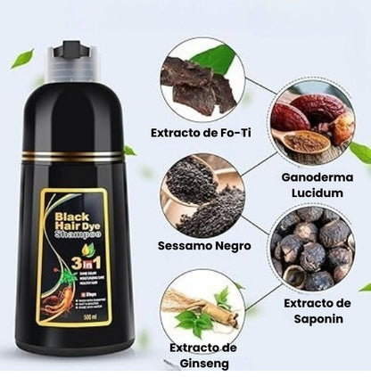 SHAMPOO UNISEX CUBRE CANAS (NEGRO)